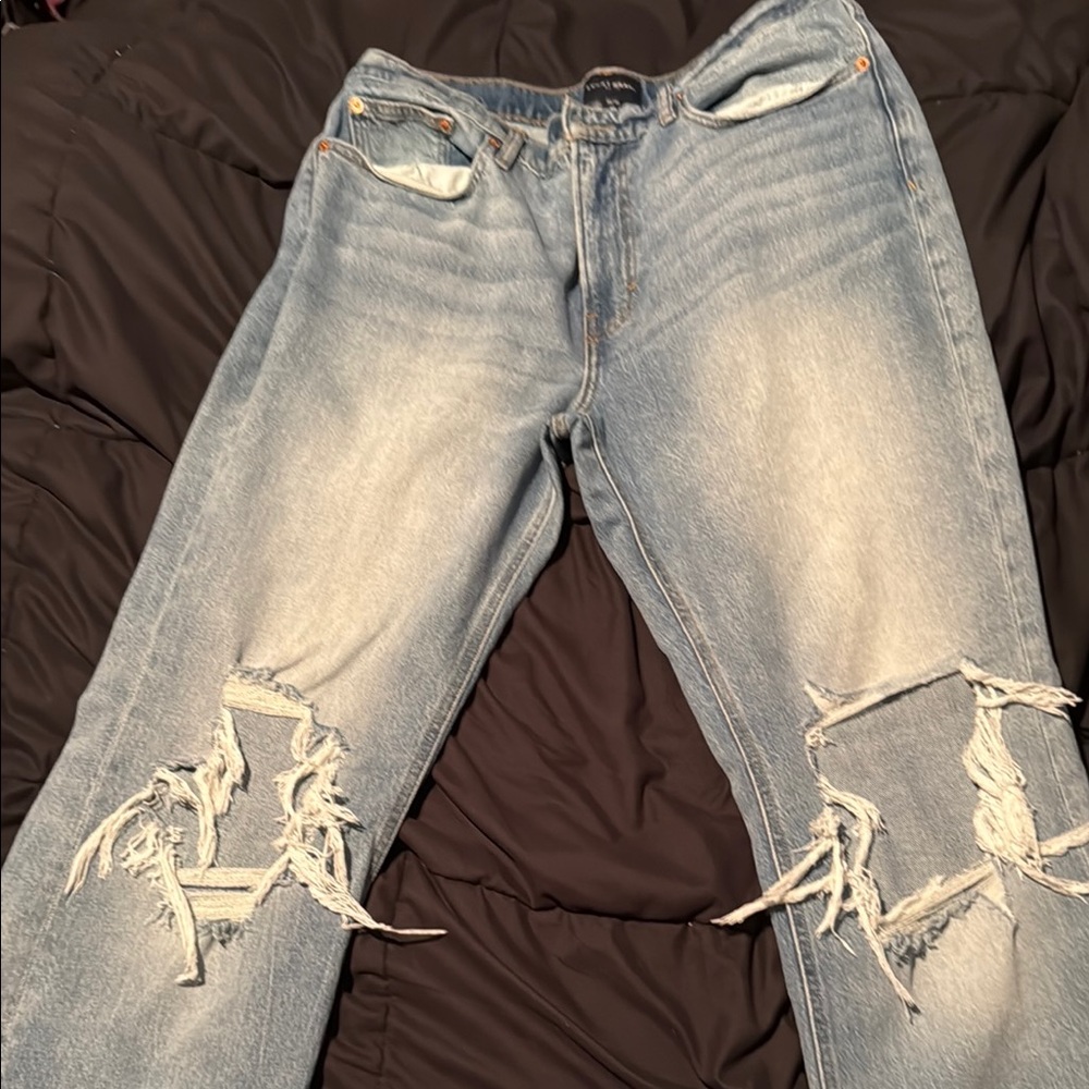 Lucky Brand Blue Boyfriend Mid Rise Flare Jeans - Picture 6 of 10